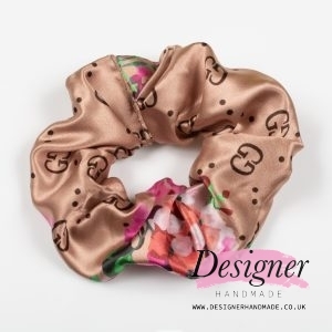 LV Inspired Scrunchie - Silky Pink - Designer Handmade